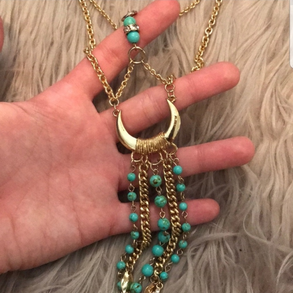 Revolve horn crescent necklace